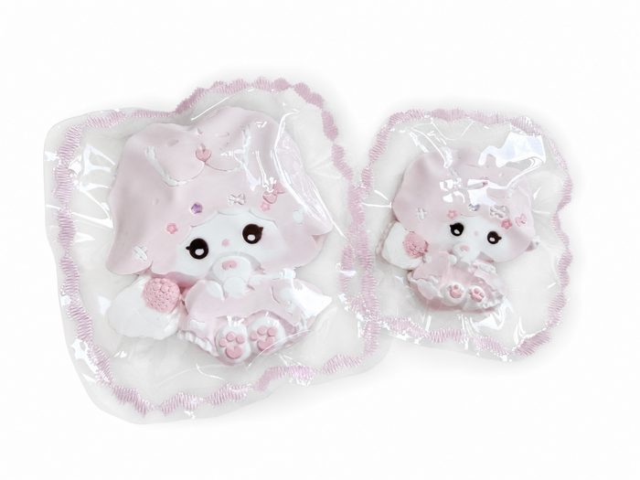 Teacup Sheep 2 Pack Squishy Set, Kawaii Pink Mother & Baby Lamb Squeeze Toy Stress Relief Fidget Toy