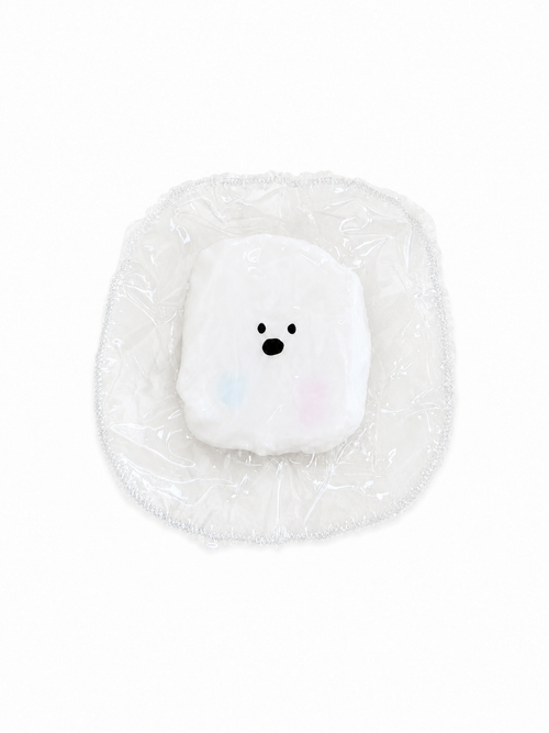 Blush White Bear Squishy, Cute Square Bear Squeeze Toy Soft Stress Relief Fidget Toy
