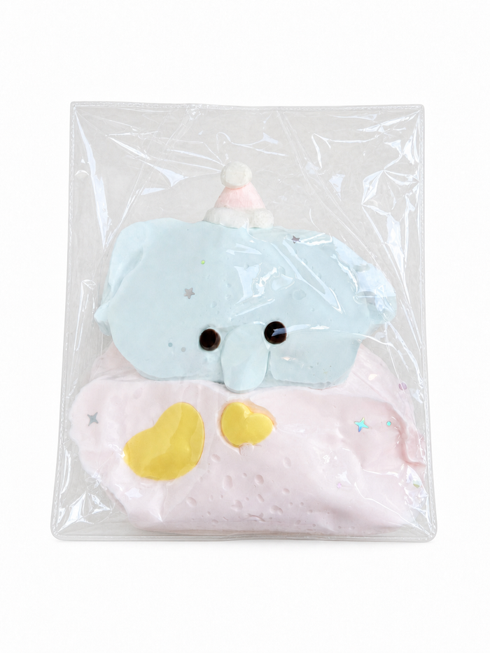 Birthday Cake Elephant Squishy, Water Feel Wobbly Squeeze Toy Stress Relief Fidget Toy