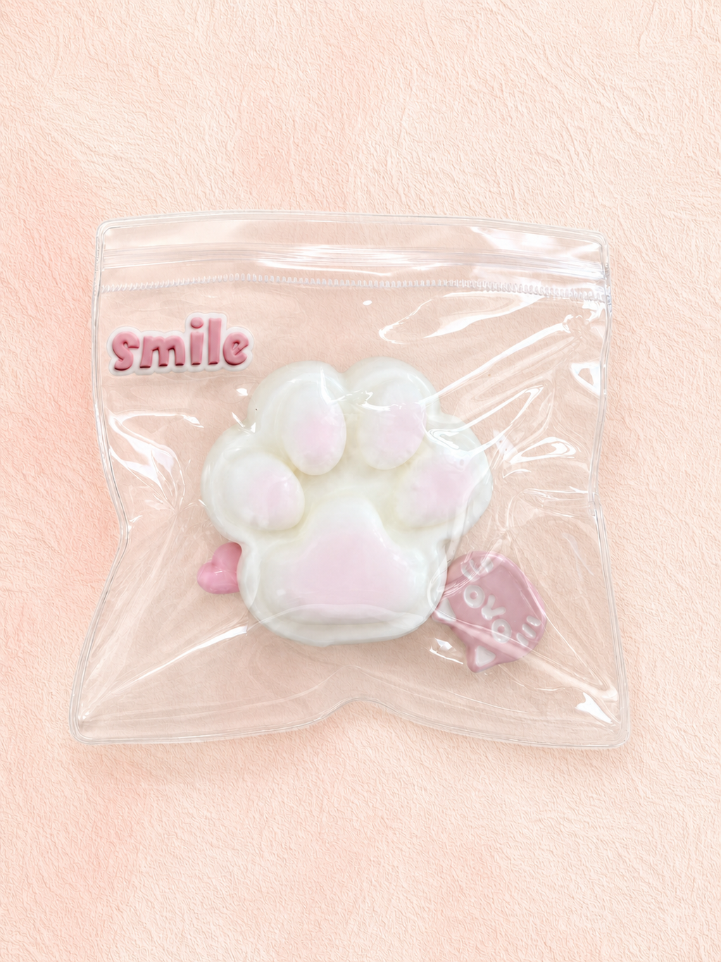Pink Cat Paw Squishy, Cute Kitten Paw Squeeze Toy Soft Stress Relief Fidget Toy