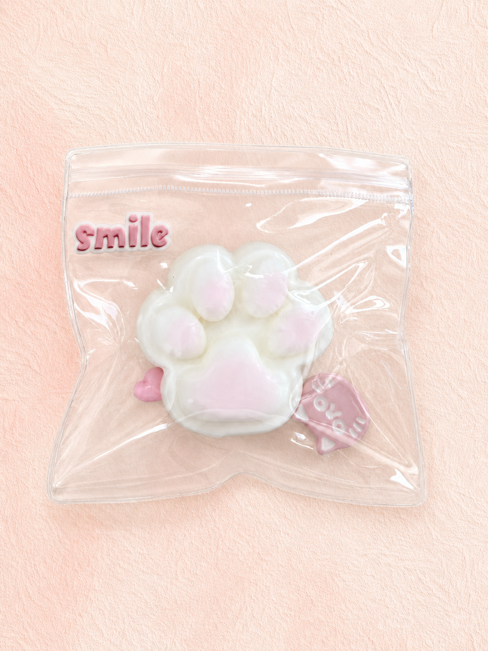 Pink Cat Paw Squishy, Cute Kitten Paw Squeeze Toy Soft Stress Relief Fidget Toy