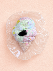 Rainbow Ice Cream Squishy, Pastel Waffle Cone Dessert Squeeze Toy Soft Stress Relief Fidget Toy