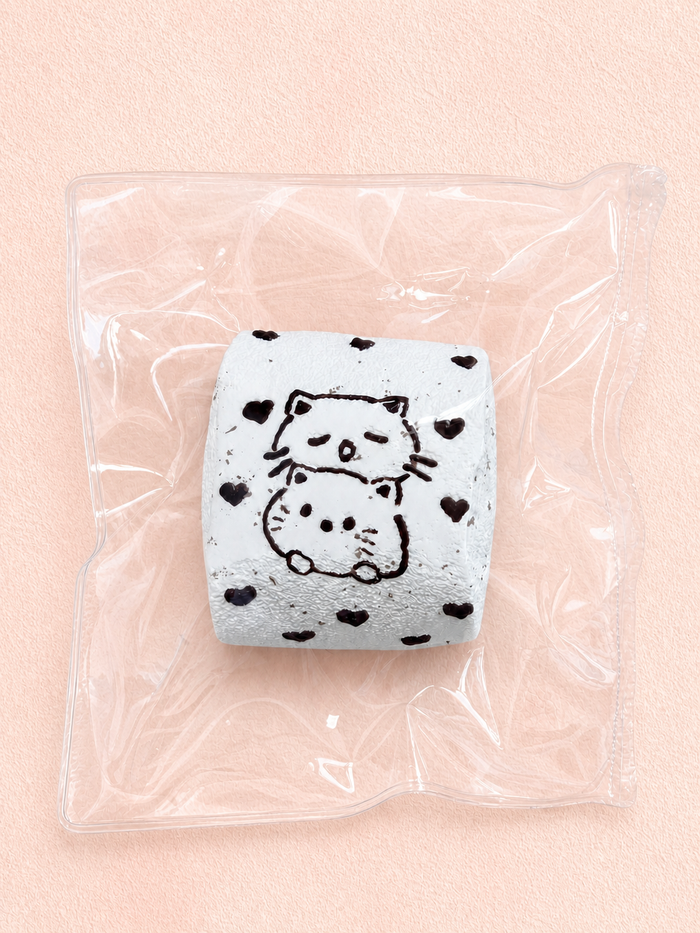 Heart Kitten Squishy, Cute Cartoon Cat Cube Squeeze Toy Soft Stress Relief Fidget Toy