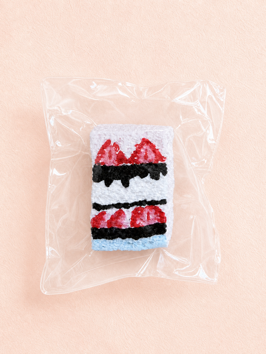 Hand-Drawn Strawberry Cake Squishy, Cute Painted Dessert Squeeze Toy Soft Stress Relief Fidget Toy