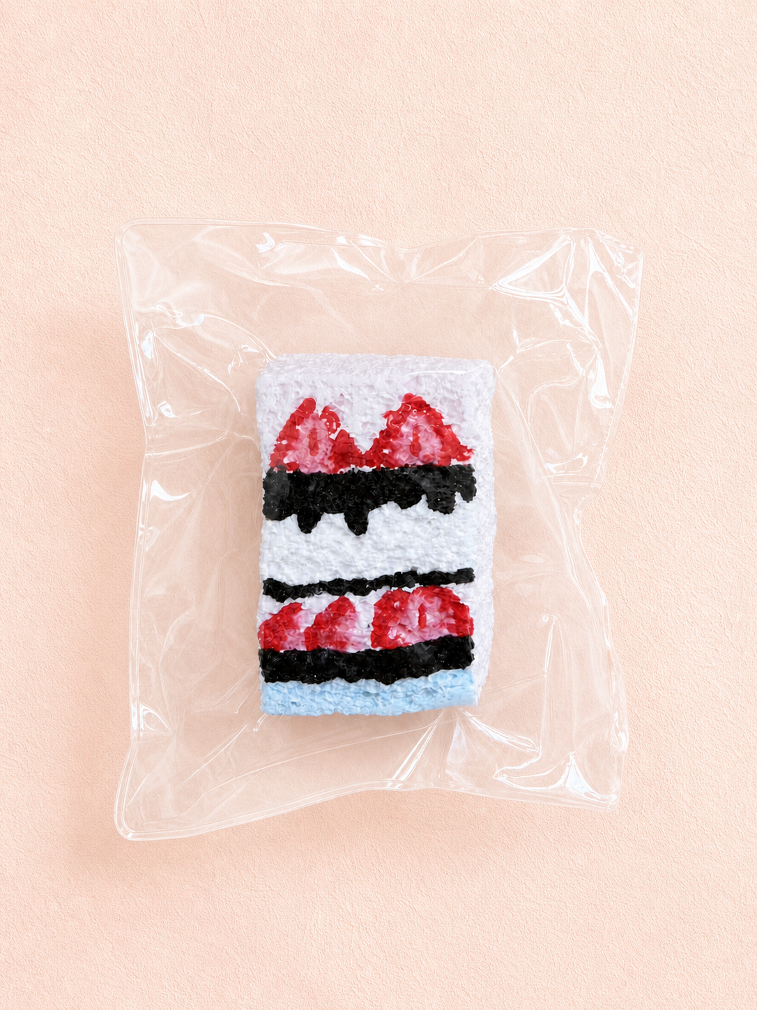 Hand-Drawn Strawberry Cake Squishy, Cute Painted Dessert Squeeze Toy Soft Stress Relief Fidget Toy