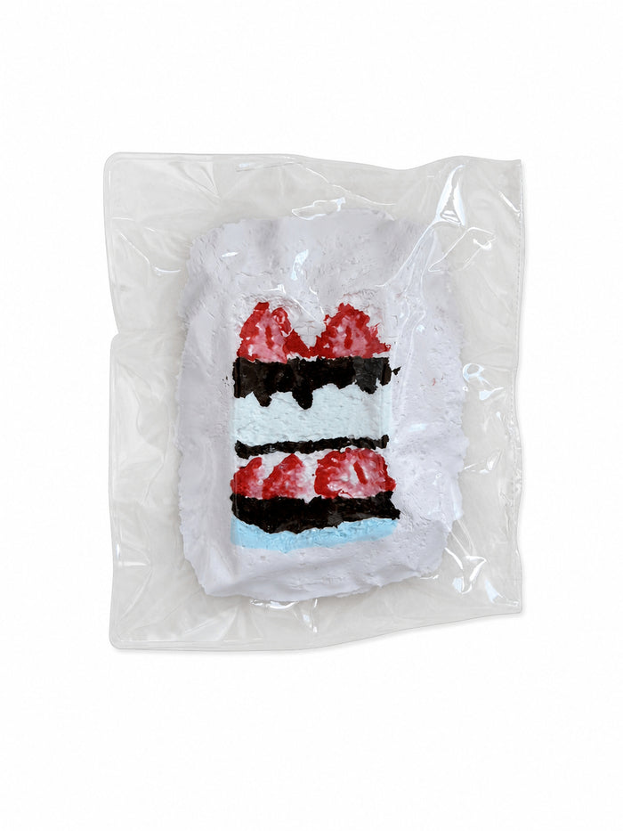 Hand-Drawn Strawberry Cake Squishy, Cute Painted Dessert Squeeze Toy Soft Stress Relief Fidget Toy