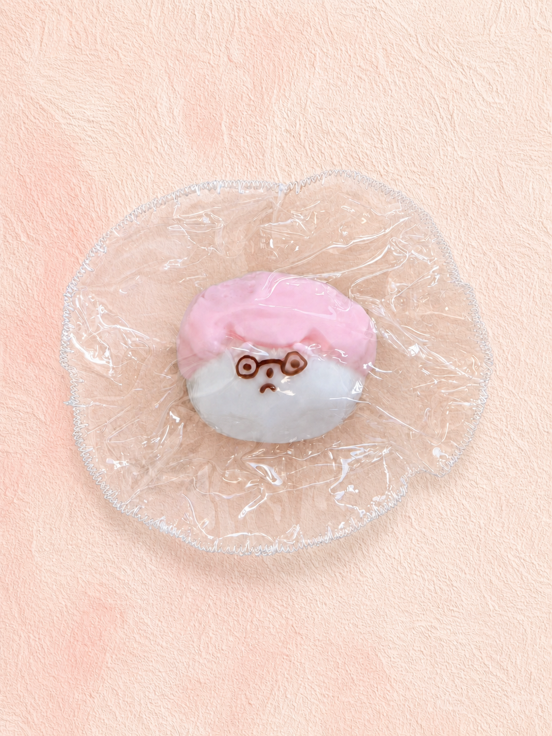 Pink Hair Granny Squishy, Moody Elderly Lady With Glasses Squeeze Toy Soft Stress Relief Fidget Toy