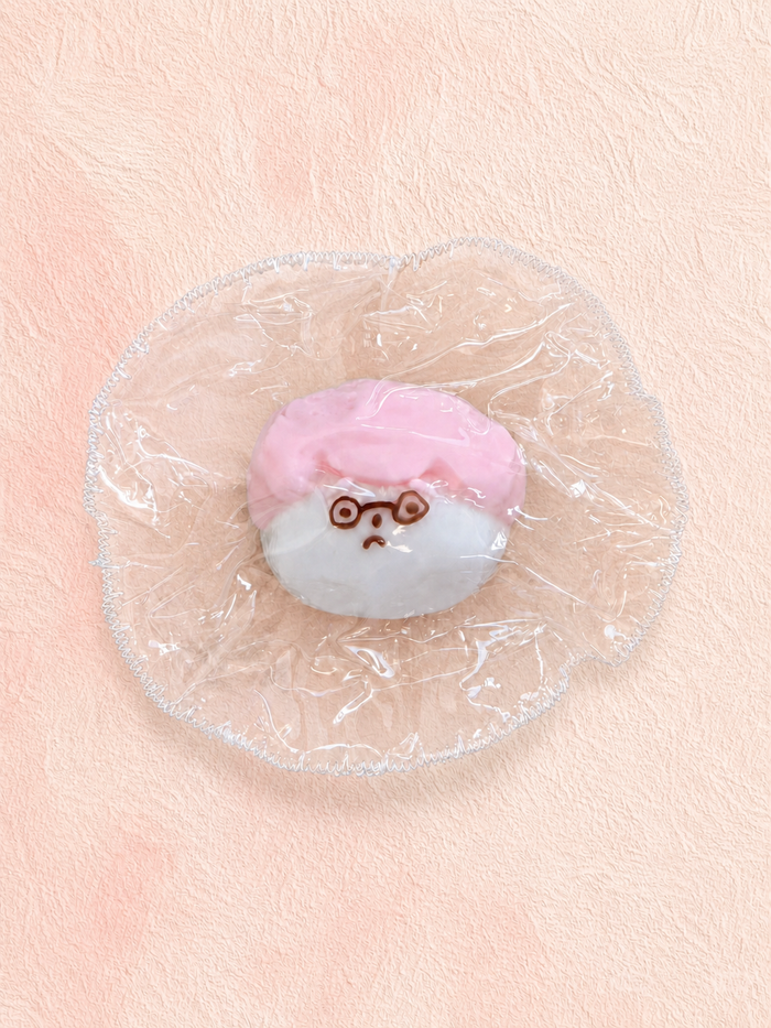 Pink Hair Granny Squishy, Moody Elderly Lady With Glasses Squeeze Toy Soft Stress Relief Fidget Toy