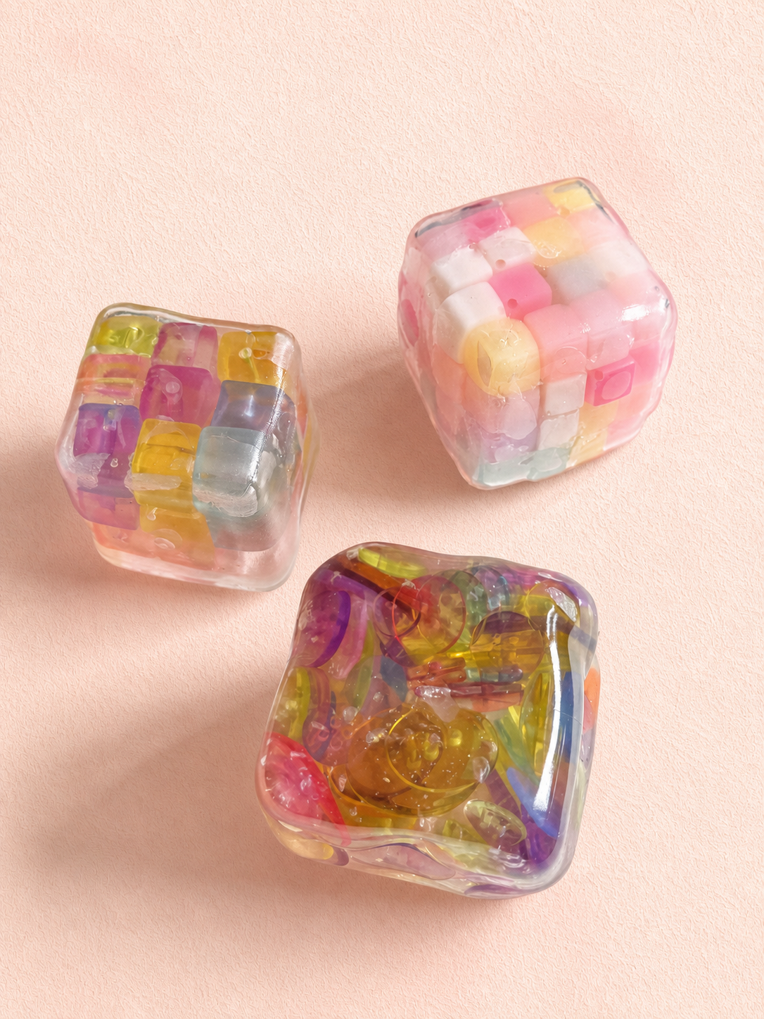 Macaron Hard Sugar Cube Squishy, Pastel Candy Block Squeeze Toy Stress Relief Fidget Toy