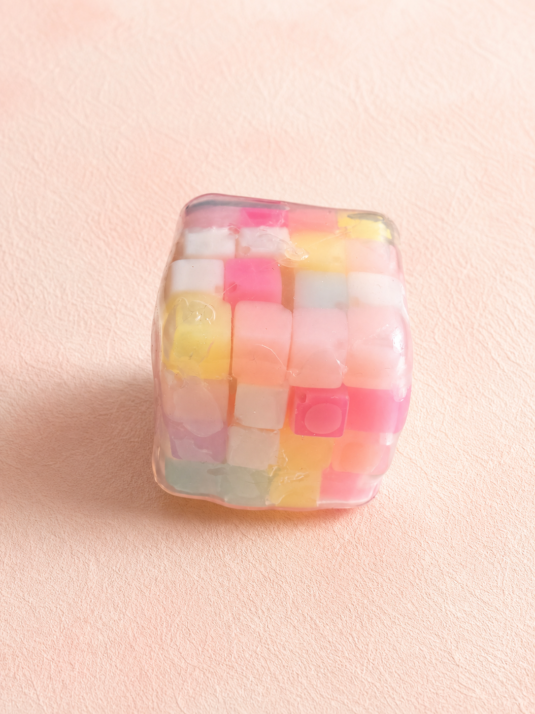 Macaron Hard Sugar Cube Squishy, Pastel Candy Block Squeeze Toy Stress Relief Fidget Toy