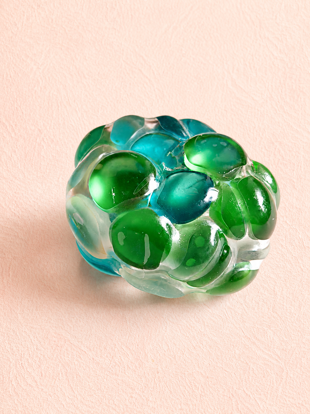 Green Grape Cluster Squishy, Transparent Jelly Vaseline Squeeze Toy Stress Relief Fidget Toy