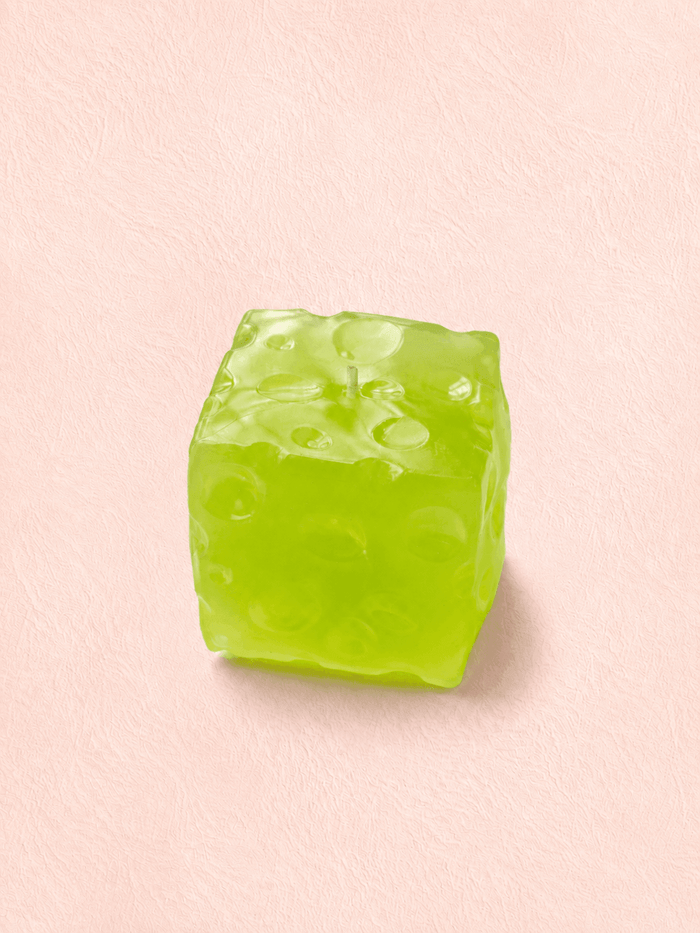 Transparent Cheese Cube SquishyTransparent Cheese Cube in a playful green color, featured as a fun squishy sensory toy.