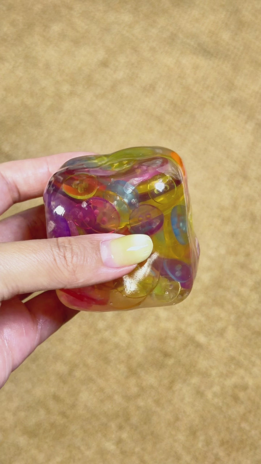 Colorful Button Jelly Squishy squishy toy squeeze demonstration video