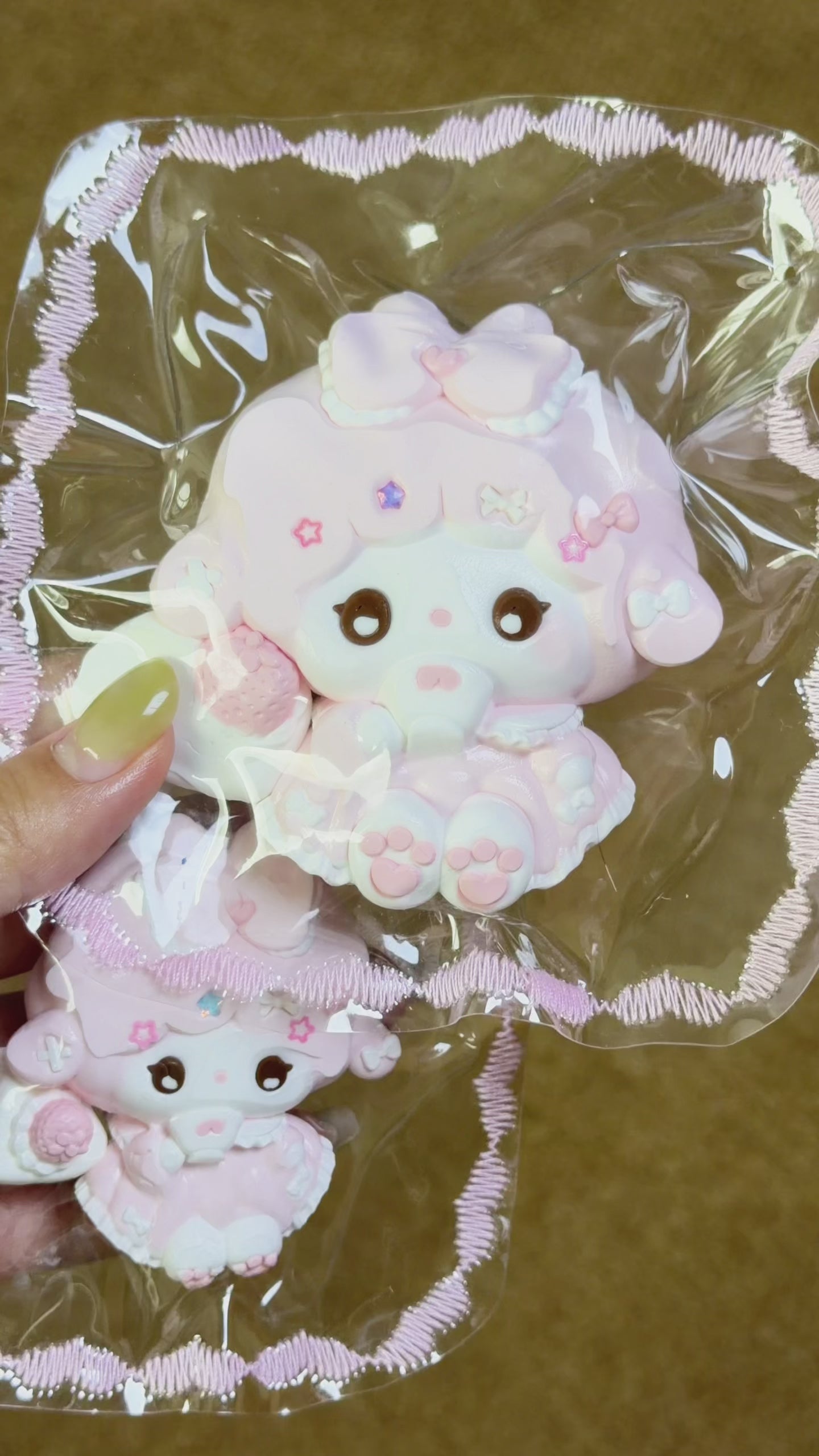 Teacup Sheep 2 Pack Squishy Set, Kawaii Pink Mother & Baby Lamb Squeeze Toy Stress Relief Fidget Toy