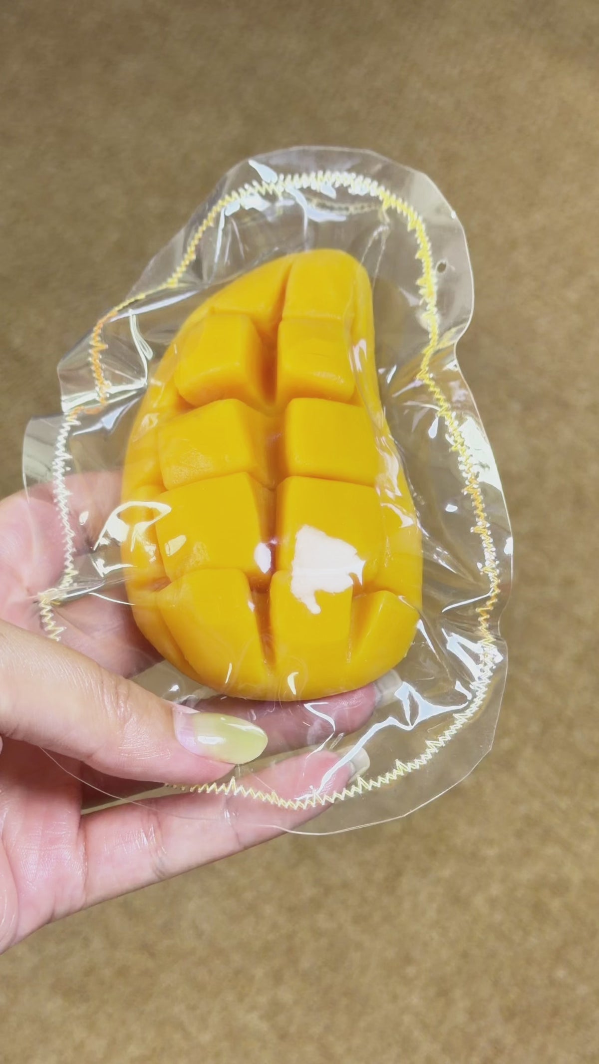 Chewy Diced Mango Squishy squishy toy squeeze demonstration video