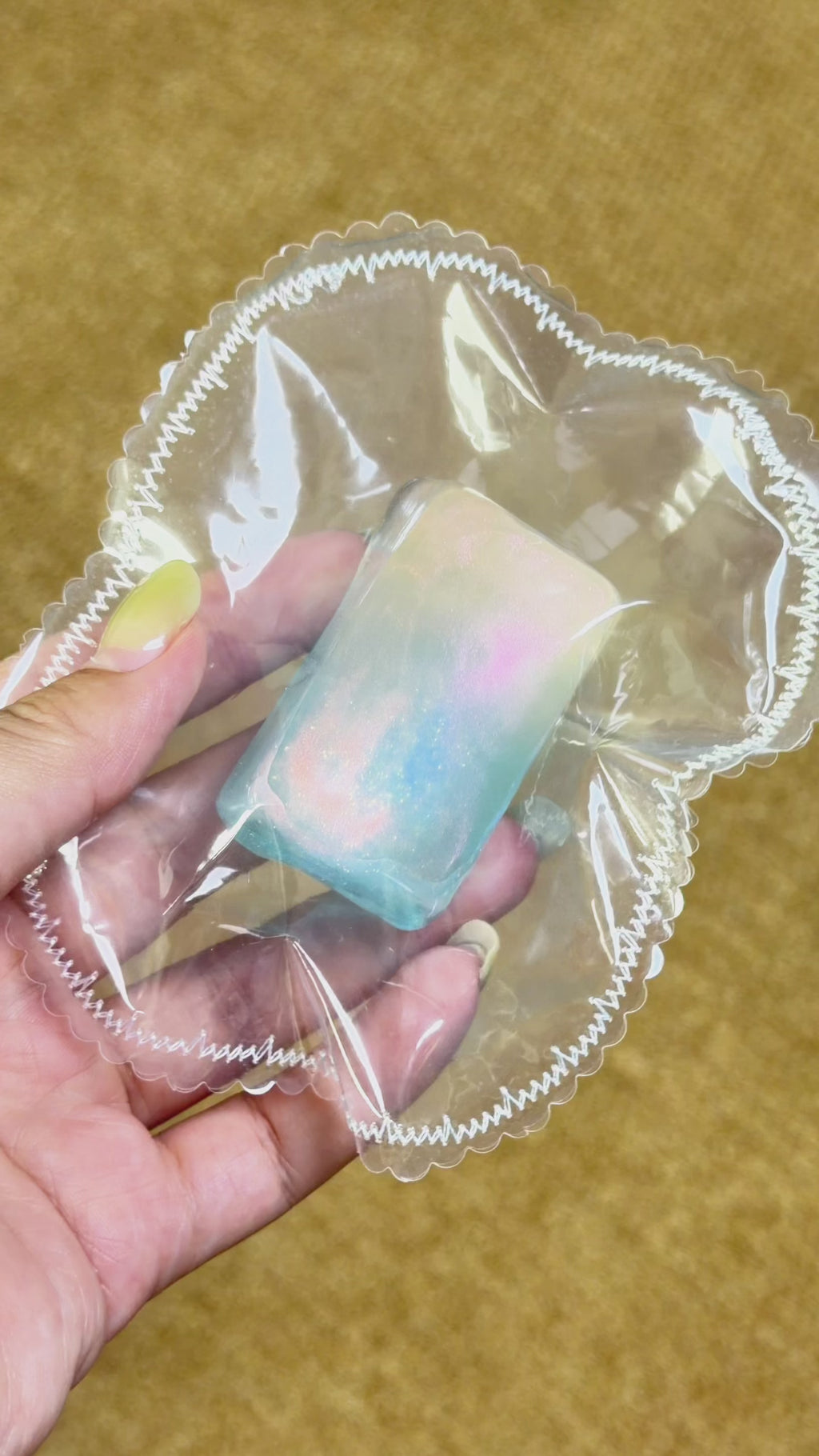 Mermaid Color Cube Squishy, Transparent Jelly Vaseline Squeeze Toy Stress Relief Fidget Toy
