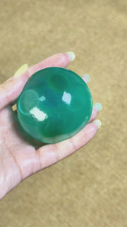 Teal Bead Filled Jelly Squishy, Transparent Vaseline Squeeze Toy Stress Relief Fidget Toy